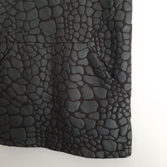 CAMEO / Modern 3D Animal Pattern Mini Sleeveless Shift Dress Black Sz S - Picture 7 of 11